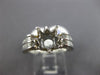 ESTATE LARGE 1.48CT DIAMOND 14K WHITE GOLD 3D FLOWER SEMI MOUNT ENGAGEMENT RING