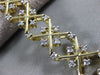 ESTATE WIDE 1.5CT DIAMOND 14KT YELLOW GOLD 3D X LOVE SNOW FLAKE TENNIS BRACELET