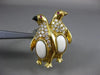 ANTIQUE LARGE .34CT DIAMOND & AAA RUBIES 18KT YELLOW GOLD 3D PENGUIN BROOCH PIN