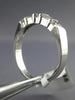 ANTIQUE .37CT ROUND & BAGUETTE DIAMOND 14K WHITE GOLD 3D ANNIVERSARY RING #12435