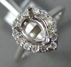 ESTATE .19CT DIAMOND 14KT WHITE GOLD PEAR SHAPE HALO SEMI MOUNT ENGAGEMENT RING