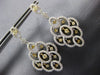ESTATE LARGE 1.91CT WHITE & FANCY YELLOW DIAMOND 18K 2 TONE GOLD FLOWER EARRINGS