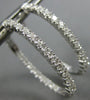 ESTATE 1.06CT DIAMOND 18KT WHITE GOLD 3D CLASSIC OVAL INSIDE OUT HOOP EARRINGS