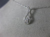 ESTATE .18CT DIAMOND 14KT WHITE GOLD 3D SOLITAIRE TEAR DROP CLASSIC LOVE PENDANT