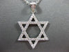 ESTATE .87CT DIAMOND 18KT WHITE GOLD 3D PAVE STAR OF DAVID FLOATING FUN PENDANT