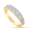 ESTATE .90CT DIAMOND 18KT YELLOW GOLD THREE ROW SEMI ETERNITY ANNIVERSARY RING