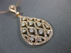 ESTATE LARGE .90CT DIAMOND 14KT ROSE GOLD TEAR DROP OPEN FILIGREE ETOILE PENDANT