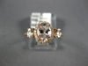 ESTATE 1.10CT DIAMOND & AAA MORGANITE 14K ROSE GOLD 3D THREE STONE OVAL FUN RING
