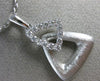 ESTATE LARGE .42CT DIAMOND 18KT WHITE GOLD MATTE & SHINY DOUBLE TRIANGLE PENDANT