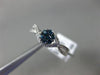.68CT WHITE & BLUE DIAMOND 14KT WHITE GOLD FLOWER CLUSTER ENGAGEMENT RING SET