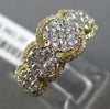 ESTATE WIDE 1.50CT DIAMOND 18K YELLOW GOLD CLUSTER HALO WEDDING ANNIVERSARY RING