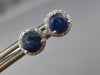 ESTATE 1.69CT DIAMOND & AAA ROUND SAPPHIRE 14KT WHITE GOLD CLASSIC STUD EARRINGS