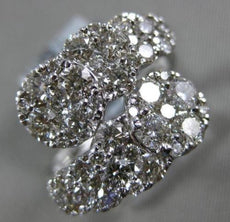 ESTATE WIDE 2.01CT DIAMOND 14K WHITE GOLD CLASSIC CLUSTER CRISS CROSS SNAKE RING