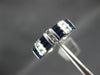 ESTATE 1.24CT DIAMOND & AAA BAGUETTE SAPPHIRE 14K WHITE GOLD 3D ANNIVERSARY RING