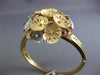 ESTATE EXTRA LARGE .72CT DIAMOND 14KT TRI COLOR GOLD 3D FLOWER BANGLE BRACELET
