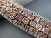 ESTATE MASSIVE 23.72CT WHITE & FANCY PINK DIAMOND 18K WHITE & ROSE GOLD BRACELET