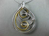 ESTATE LARGE 1.37CT DIAMOND 18KT 2 TONE GOLD TEAR DROP INTERTWINING FUN PENDANT