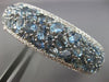 WIDE 20.44CT DIAMOND & AAA AQUAMARINE 18K WHITE GOLD 3D MULTI ROW CLUSTER BANGLE