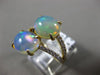 ESTATE 4.04CT DIAMOND & AAA AUSTRALIAN OPAL 14KT YELLOW GOLD TWO STONE OVAL RING