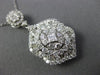 ESTATE LARGE 2.30CT DIAMOND 18KT WHITE GOLD 3D FILIGREE MULTI SHAPE DROP PENDANT