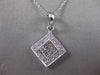 ESTATE PRINCESS DIAMOND SOLITARE 14KT WHITE GOLD FILIGREE SQUARE PENDANT #4240