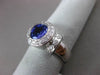 ESTATE LARGE 2.08CT DIAMOND & AAA TANZANITE 14K WHITE GOLD BEZEL ENGAGEMENT RING