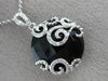 ESTATE LARGE 11.90CT DIAMOND & AAA ONYX 14KT WHITE GOLD 3D OPEN FILIGREE PENDANT