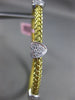ESTATE .25CT DIAMOND 14K WHITE & YELLOW GOLD WOVEN HEART 3 STONE BANGLE BRACELET