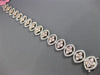 ESTATE WIDE 9.36CT WHITE PINK DIAMOND 18KT WHITE & ROSE GOLD 3D TENNIS BRACELET