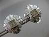 ESTATE MASSIVE 4.0CT DIAMOND 14KT WHITE GOLD 3D SQUARE FLOWER CLIP ON EARRINGS