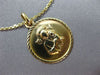 ESTATE 14KT YELLOW GOLD 3D CIRCULAR MOTHER MARY FLOATING PENDANT & CHAIN #25005