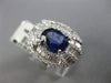 ESTATE LARGE 4.39CT DIAMOND & AAA SAPPHIRE 18K WHITE GOLD 3D FANCY COCKTAIL RING