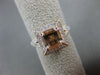 ESTATE WIDE 1.62CT MULTI GEM 14KT ROSE GOLD ROUND & SQUARE HALO ENGAGEMENT RING