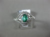 ESTATE WIDE .81CT DIAMOND & AAA EMERALD 14KT WHITE GOLD INFINITY ENGAGEMENT RING