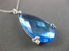 ANTIQUE LARGE 15.54CTW DIAMOND & AAA BLUE TOPAZ 14KT WHITE GOLD DROP PENDANT