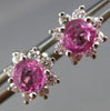 ESTATE 1.45CT DIAMOND & AAA PINK SAPPHIRE 14KT WHITE GOLD FLOWER EARRINGS #25756