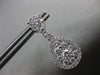 ESTATE 1.74CT DIAMOND 18K WHITE GOLD 3D PEAR SHAPE CLUSTER HALO HANGING EARRINGS