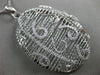 ESTATE EXTRA LARGE .41CT DIAMOND 18KT WHITE GOLD OVAL FILIGREE FLOATING PENDANT