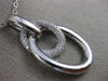 ESTATE LARGE .39CT DIAMOND 18KT WHITE GOLD OVAL LINK INFINITY LOVE KNOT PENDANT