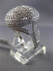 ESTATE EXTRA LARGE 2.40CT DIAMOND 18KT WHITE GOLD OVAL MULTI ROW MICRO PAVE RING