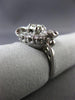 ANTIQUE WIDE .60CT DIAMOND 14KT WHITE GOLD 3D FILIGREE BOW ENGAGEMENT RING #5326