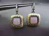 ESTATE .60CT DIAMOND PINK QUARTZ 14K BLACK YELLOW GOLD FILIGREE HANGING EARRINGS