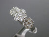 ESTATE WIDE 1.19CT DIAMOND 18KT WHITE GOLD 3D 3 FLOWER PAST PRESENT FURURE RING