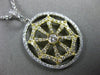 ESTATE .87CT DIAMOND 18K WHITE & YELLOW GOLD 3D SOLITAIRE SPIDER WEB FUN PENDANT