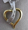 ESTATE .20CT BAGUETTE DIAMOND 14K WHITE & YELLOW GOLD FLOATING HEART PENDANT