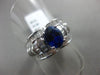 ESTATE WIDE 3.27CT DIAMOND & AAA SAPPHIRE 18KT WHITE GOLD 3D ENGAGEMENT RING