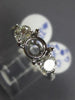 ESTATE .95CT DIAMOND 14KT WHITE GOLD CLASSIC 3 STONE SEMI MOUNT ENGAGEMENT RING