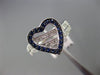 ESTATE 1.31CT DIAMOND & SAPPHIRE 14KT WHITE GOLD 3D HEART LOVE VALENTINES RING