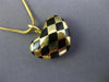 ESTATE BLACK ENAMEL 14K YELLOW GOLD CLASSIC DOUBLE SIDED HEART CHECKERED PENDANT