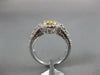 WIDE 1.31CT WHITE & FANCY YELLOW DIAMOND 14K 2 TONE GOLD HALO CLUSTER LOVE RING